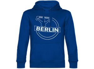 4068859050696 - multifanshop Kapuzen Sweatshirt - Berlin blau - Meine Fankurve - Druck weiß - Hoodie