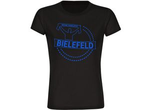 4068859051037 - multifanshop® Damen T-Shirt - Bielefeld - Meine Fankurve - Druck blau