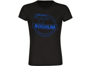 4068859051778 - multifanshop® Damen T-Shirt - Bochum - Meine Fankurve - Druck blau