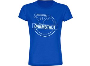 4068859052584 - multifanshop Damen T-Shirt - Darmstadt - Meine Fankurve - Druck weiß - Frauen