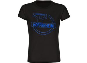 4068859054038 - multifanshop Damen T-Shirt - Hoffenheim - Meine Fankurve - Druck blau - Frauen