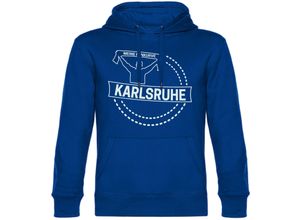 4068859055233 - multifanshop Kapuzen Sweatshirt - Karlsruhe - Meine Fankurve - Druck weiß - Hoodie
