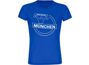 4068859055622 - multifanshop Damen T-Shirt - München blau - Meine Fankurve - Druck weiß - Frauen