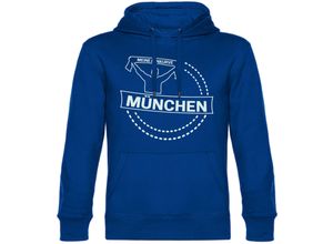 4068859055998 - multifanshop Kapuzen Sweatshirt - München blau - Meine Fankurve - Druck weiß - Hoodie