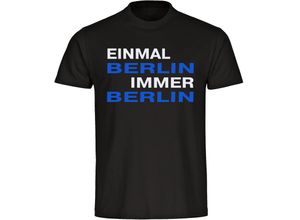 4068859056926 - multifanshop® Herren T-Shirt - Berlin blau - Einmal Immer - Druck blau