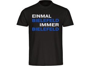 4068859057237 - multifanshop Kinder T-Shirt - Bielefeld - Einmal Immer - Druck blau - Kind