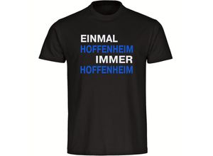 4068859057879 - multifanshop® Herren T-Shirt - Hoffenheim - Einmal Immer - Druck blau