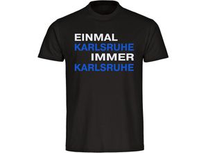 4068859058074 - multifanshop® Herren T-Shirt - Karlsruhe - Einmal Immer - Druck blau