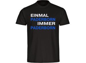 4068859058463 - multifanshop® Herren T-Shirt - Paderborn - Einmal Immer - Druck blau