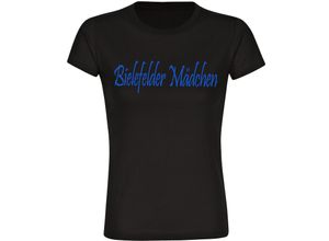 4068859060992 - multifanshop Damen T-Shirt - Bielefeld - Bielefelder Mädchen - Druck blau - Frauen