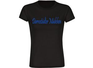 4068859061937 - multifanshop Damen T-Shirt - Darmstadt - Darmstädter Mädchen - Druck blau - Frauen