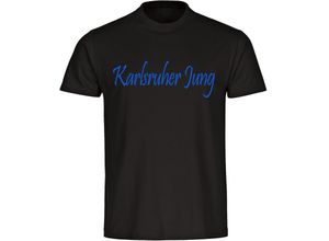 4068859063245 - multifanshop Herren T-Shirt - Karlsruhe - Karslruher Jung - Druck blau - Männer