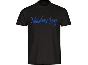 4068859063689 - multifanshop® Herren T-Shirt - München blau - Münchner Jung - Druck blau