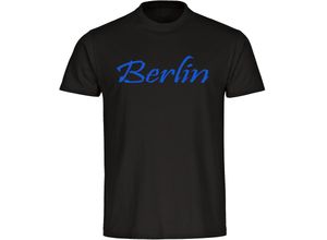 4068859064655 - multifanshop® Herren T-Shirt - Berlin blau - Schriftzug - Druck blau