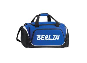 4068859065041 - multifanshop® Sporttasche - Berlin blau - Textmarker - Druck weiß