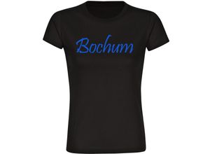 4068859065669 - multifanshop Damen T-Shirt - Bochum - Schriftzug - Druck blau - Frauen