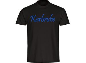 4068859067106 - multifanshop Herren T-Shirt - Karlsruhe - Schriftzug - Druck blau - Männer