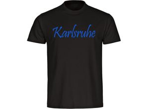 4068859067137 - multifanshop Herren T-Shirt - Karlsruhe - Schriftzug - Druck blau - Männer