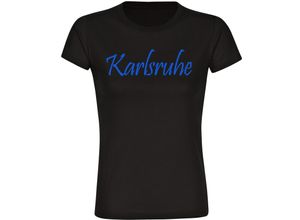 4068859067311 - multifanshop Damen T-Shirt - Karlsruhe - Schriftzug - Druck blau - Frauen 4068859067311 - multifanshop Damen T-Shirt - Karlsruhe - Schriftzug - Druck blau - Frauen