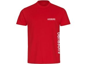 4068859070205 - multifanshop Herren T-Shirt - Augsburg - Brust & Seite - Druck weiß - Männer 4068859070205 - multifanshop Herren T-Shirt - Augsburg - Brust & Seite - Druck weiß - Männer