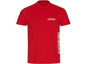 4068859070663 - multifanshop® Kinder T-Shirt - Augsburg - Brust & Seite - Druck weiß