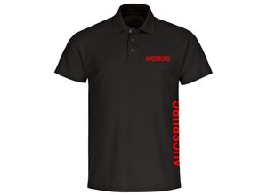 4068859070700 - multifanshop® Poloshirt - Augsburg - Brust & Seite - Druck rot