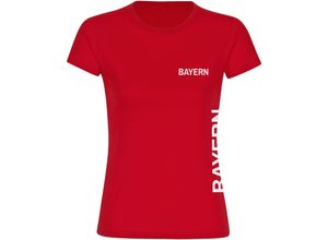 4068859071653 - multifanshop® Damen T-Shirt - Bayern - Brust & Seite - Druck weiß