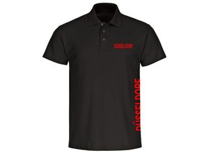 4068859074364 - multifanshop® Poloshirt - Düsseldorf - Brust & Seite - Druck rot