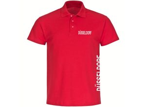 4068859074456 - multifanshop® Poloshirt - Düsseldorf - Brust & Seite - Druck weiß