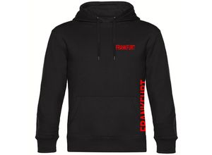 4068859075835 - multifanshop Kapuzen Sweatshirt - Frankfurt - Brust & Seite - Druck rot - Hoodie