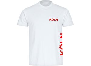 4068859080419 - multifanshop® Kinder T-Shirt - Köln - Brust & Seite - Druck rot