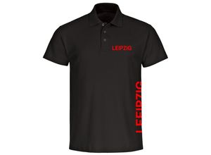 4068859081799 - multifanshop Poloshirt - Leipzig - Brust & Seite - Druck rot - Polo