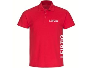 4068859081805 - multifanshop Poloshirt - Leipzig - Brust & Seite - Druck weiß - Polo