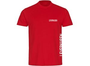 4068859082949 - multifanshop® Kinder T-Shirt - Leverkusen - Brust & Seite - Druck weiß