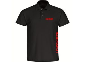 4068859082970 - multifanshop® Poloshirt - Leverkusen - Brust & Seite - Druck rot