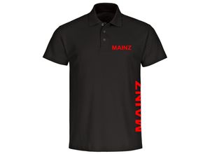 4068859084233 - multifanshop Poloshirt - Mainz - Brust & Seite - Druck rot - Polo