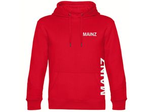 4068859084516 - multifanshop Kapuzen Sweatshirt - Mainz - Brust & Seite - Druck weiß - Hoodie