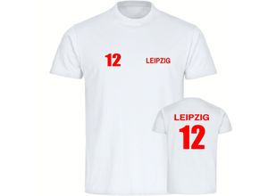 4068859095796 - multifanshop® Kinder T-Shirt - Leipzig - Trikot Nummer 12 - Druck rot