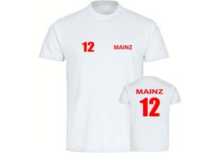 4068859097264 - multifanshop® Kinder T-Shirt - Mainz - Trikot Nummer 12 - Druck rot