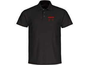 4068859101824 - multifanshop Poloshirt - Augsburg - Herzschlag - Druck rot - Polo