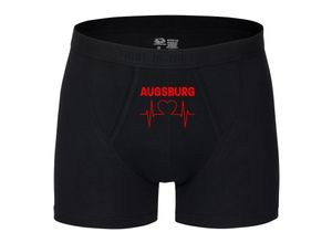 4068859102296 - multifanshop® Herren Boxer Short - Augsburg - Herzschlag - Druck rot