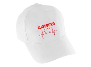 4068859102357 - multifanshop® Baseballcap - Augsburg - Herzschlag - Druck rot