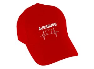 4068859102364 - multifanshop® Baseballcap - Augsburg - Herzschlag - Druck weiß