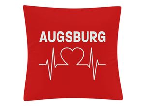 4068859102494 - multifanshop Kissenbezug - Augsburg - Herzschlag - Druck weiß - Kissen