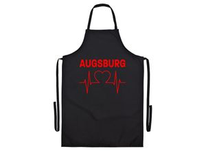 4068859102517 - multifanshop® Grillschürze - Augsburg - Herzschlag - Druck rot