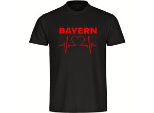 4068859102869 - multifanshop® Kinder T-Shirt - Bayern - Herzschlag - Druck rot