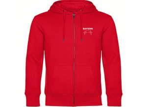 4068859103378 - multifanshop Kapuzen Sweatshirt Jacke - Bayern - Herzschlag - Druck weiß - Sweat