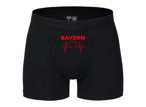 4068859103439 - multifanshop® Herren Boxer Short - Bayern - Herzschlag - Druck rot