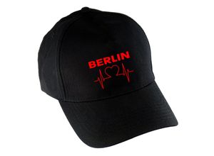 4068859104627 - multifanshop® Baseballcap - Berlin rot - Herzschlag - Druck rot