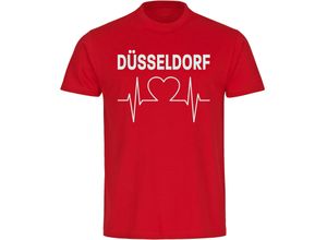 4068859105228 - multifanshop Kinder T-Shirt - Düsseldorf - Herzschlag - Druck weiß - Kind